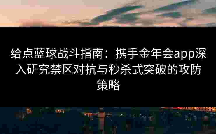 给点蓝球战斗指南：携手金年会app深入研究禁区对抗与秒杀式突破的攻防策略