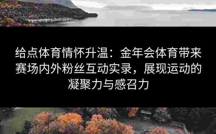 给点体育情怀升温：金年会体育带来赛场内外粉丝互动实录，展现运动的凝聚力与感召力