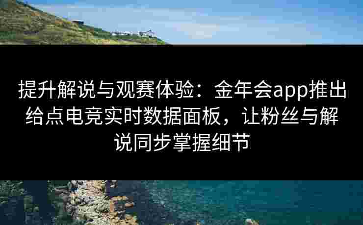 提升解说与观赛体验：金年会app推出给点电竞实时数据面板，让粉丝与解说同步掌握细节